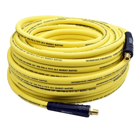 Interstate Pneumatics 3/8in 100 ft Yellow Hybrid Polymer Hose 1/4in NPT HH16-100